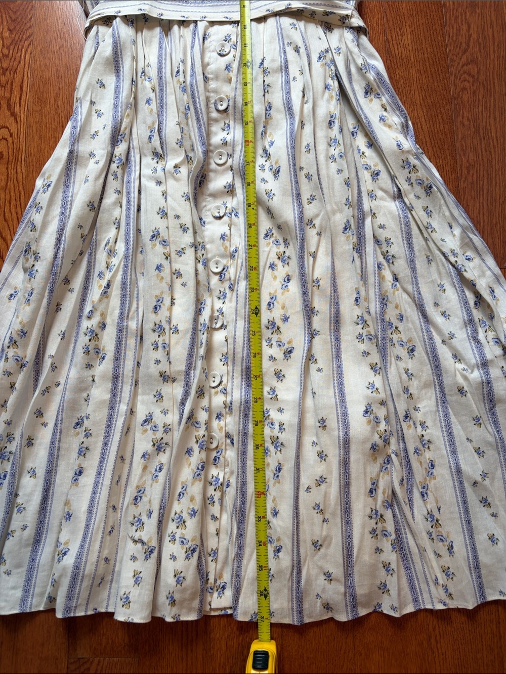 ANTONIO MELANI Linen Blend Floral Cottagecore Prairie Daniela Midi Dress 8 - Picture 8 of 11